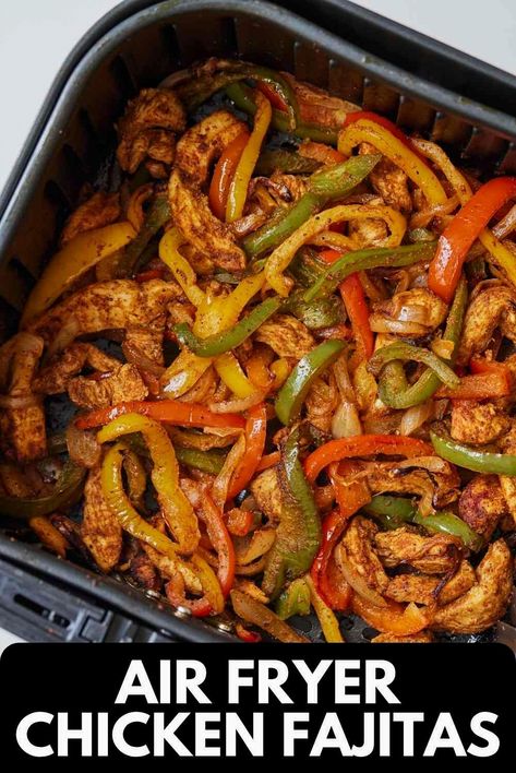 Whip up these delicious Air Fryer Chicken Fajitas in no time with minimal ingredients. This straightforward recipe delivers restaurant-quality seasoned chicken breast strips, bell peppers, and onions, all at a fraction of the cost and prep time. It's astonishingly easy to create this flavorful dish right at home! Air Fryer Chicken Fajitas, Seasoned Chicken Breast, Japanese Chicken, Seasoned Chicken, Air Fryer Recipes Healthy, Air Fryer Chicken, Chicken Fajitas, Juicy Chicken, Peppers And Onions