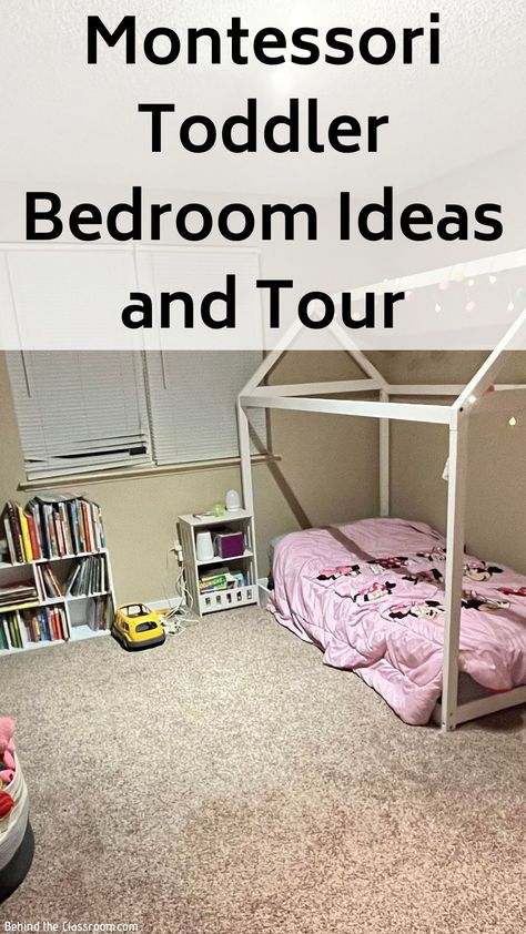 Montessori Toddler Bedroom Ideas and Tour - Behind the Classroom Bedroom Layout Floor Plans, Toddler Bedroom Layout, Small Montessori Bedroom, Toddler Bedroom Ideas, Montessori Toddler Bedroom, Real Bedroom, Toddler Homeschool Activities, Bedroom Needs, Montessori Parenting