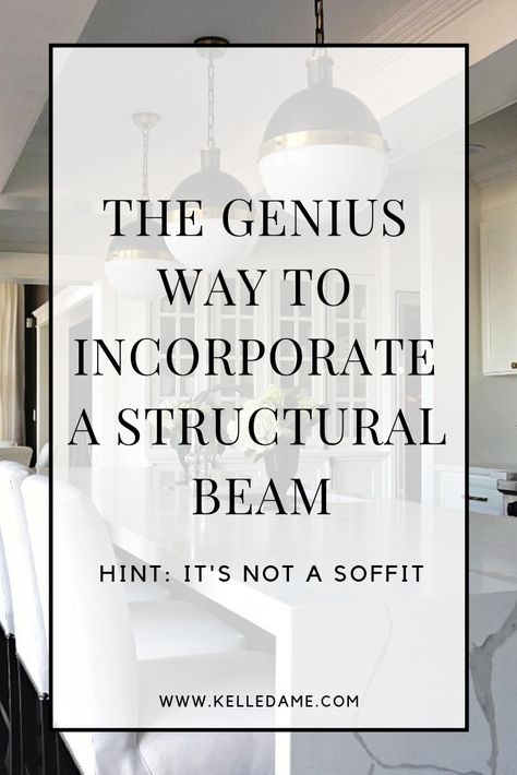 Ideas For Support Beams, Decorate Support Beam, How To Hide A Support Beam In Kitchen, Kitchen With Post And Beam, Kitchen Counter With Support Post, How To Incorporate Support Beams, Decorative Support Beams, Kitchen Island Support Post Ideas, Structural Column In Kitchen