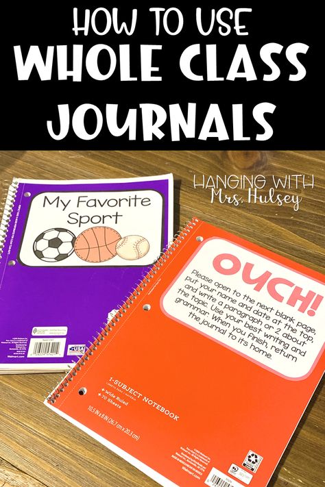 Are you looking for ideas to incorporate more writing in your classroom? I know that writing can be one of the hardest subjects to instruct– especially when you have students who are less than enthusiastic about it. Here are a few of my favorite ideas to make writing more hands-on and exciting for your kids! Read about how I use whole class journals and journal prompts to encourage writing with elementary students. Writing Binder, School Homework, Elementary Writing, Writing Notebook, Writing Journal, Reading Lessons, Writing Center, Student Writing, Fifth Grade