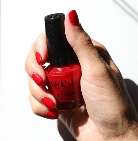 Opi Christmas Colors, Opi Big Apple Red, Interview Nails, Festive Holiday Nails, Opi Red, Red Manicure, Long Lasting Nail Polish, Red Polish, Born Again