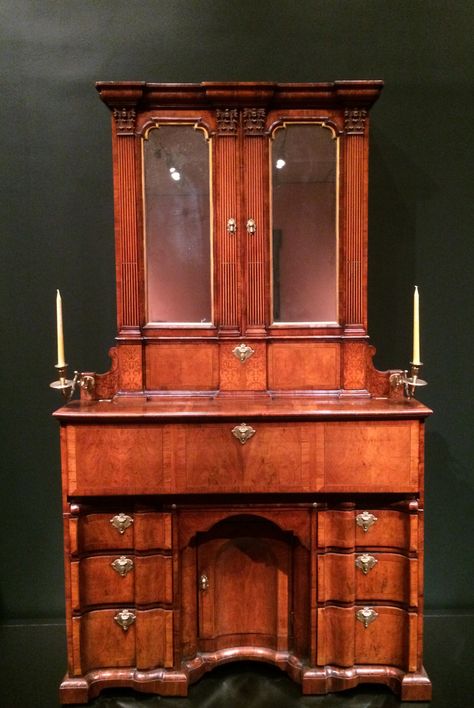 "John Kirkhoffer / fecit / 1732 English Aesthetic, Bureau Bookcase, Walnut Desk, Georgian Furniture, Irish Style, Georgian Architecture, English Furniture, Antique Collectors, Walnut Desks