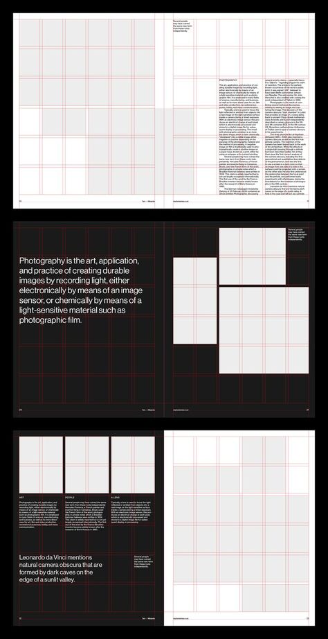 This US letter format (8.5 by 11 inches) portrait grid system and template is specifically designed with publications for architects and photographers in mind. The typography layout comes complete with fully customizable style sheets. Add your own imagery, color palette or edit the typography to suit your requirements. You just need Creative Cloud and an understanding of working with InDesign to get started. Includes modular baseline grid and typographic style sheets with proportional leading. Portfolio Grid Design, Editorial Design Layout Grid, Indesign Grid Layout, Book Grid Layout, Layout Grid Design, Grid System Layout, Swiss Grid Design, Modular Grid Layout, Grids Aesthetic