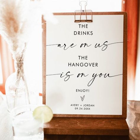 Minimalist Wedding Open Bar Sign, Modern Bar Sign Toonie Bar Sign, Toonie Bar, Open Bar Wedding Sign, Minimalist Boho Wedding, Wedding Open Bar, Funny Wedding Signs, Open Bar Wedding, Bar Sign Wedding, Open Bar Sign