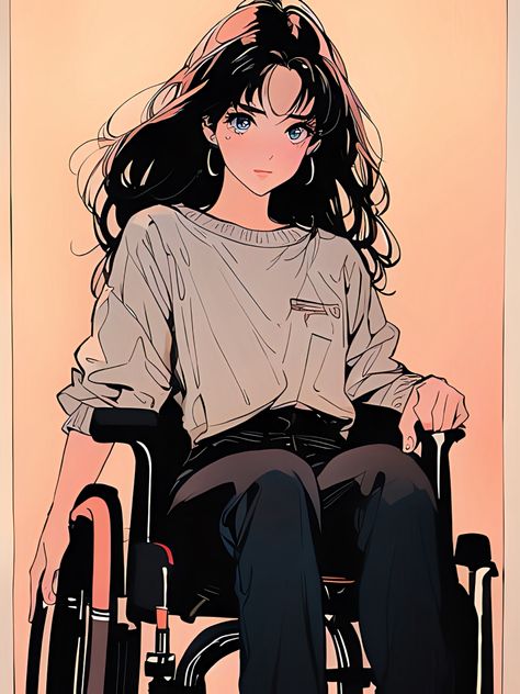 Anime Prosthetic Leg, Anime Wheelchair, Mobility Aids Aesthetic, Wheelchair Character Design, Disabled Character Design, Wheelchair Art, Contact Photos, Vision Ideas, Wheelchairs Design