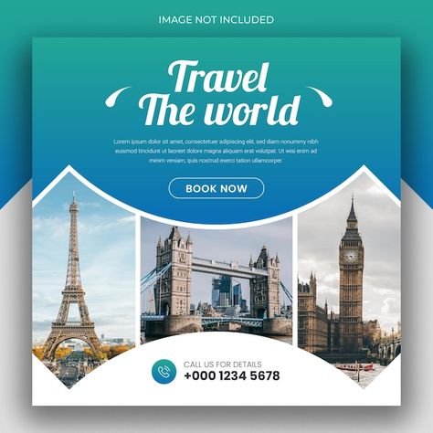 Travel Advertising Design Poster, Hotel Social Media Post Design, Resort Social Media Post Design, Travel Poster Design Ideas, Hotel Social Media Design, Hotel Social Media Post, Hotel Poster Design, Travel Social Media Design, Square Flyer Design