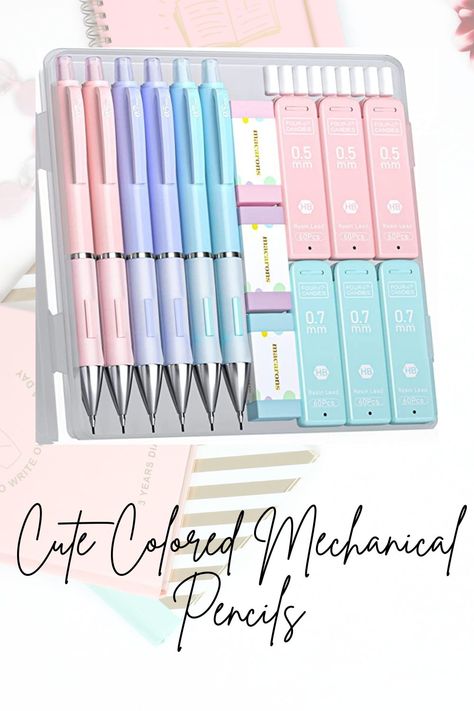 Target Mechanical Pencils, Bic Mechanical Pencils Pastel, Pastel Mechanical Pencils, 0.7 Mechanical Pencils, Kawaii School Supplies Pens & Pencils, Pretty School Supplies, School Survival Kits, Stationery Obsession, Cute Stationary School Supplies