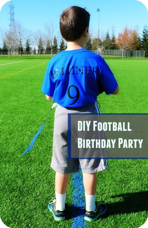 football party ideas Flag Football Birthday Party, Flag Football Party, Boys Football Party, Football Theme Birthday Party, Football Themed Birthday Party, Football Party Games, Football Themed Party, Football Diy, Football Theme Party