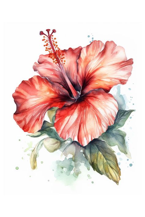 With this amazing hawaii hand painted design collection you can create your unique, tender and creative DIY design in tropical jungle style. This collection ... Acrylic Painting Ideas Abstract, Hibiscus Sketch, Flower Doodle Art, Hibiscus Painting, Hibiscus Drawing, Hibiscus Watercolor, Hibiscus Flower Drawing, Easy Disney Drawings, Doodle Art Flowers