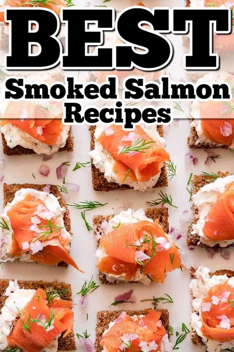 41 Smoked Salmon Recipes (Easy) - Savoring The Good® Things To Make With Smoked Salmon, Sliced Salmon Recipes, Things To Do With Smoked Salmon, Salmon Bagel Recipe, Salmon Slices Recipes, Salmon Appetizers Easy, Salmon Brunch Ideas, Recipes That Use Smoked Salmon, Uses For Smoked Salmon