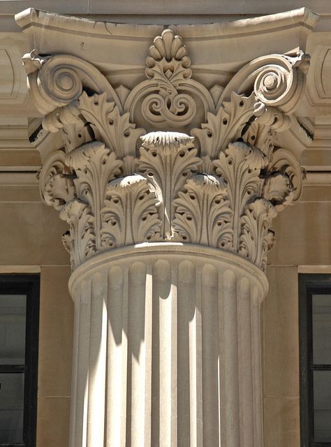 Corinthian Pillar Tattoo, Corinthian Tattoo, Corinthian Order Architecture, Corinthian Aesthetic, Corinthian Order, برج العرب, Corinthian Capital, Pillar Design, Corinthian Column