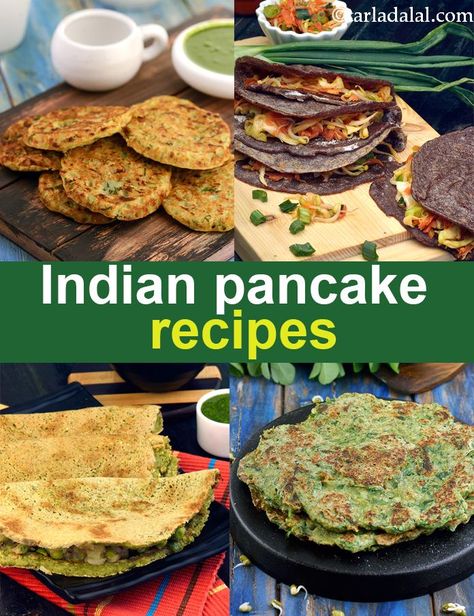 80 Indian Pancake Recipes, Eggless Pancake Recipes, Easy Basic Indian Pancakes Recipe, Pancake Recipes Easy, Banana Sesame, Indian Starter Recipes, Pancake Recipe Without Eggs, Eggless Pancake Recipe, Snacks Indian, Basic Pancake Recipe, Indian Pancakes