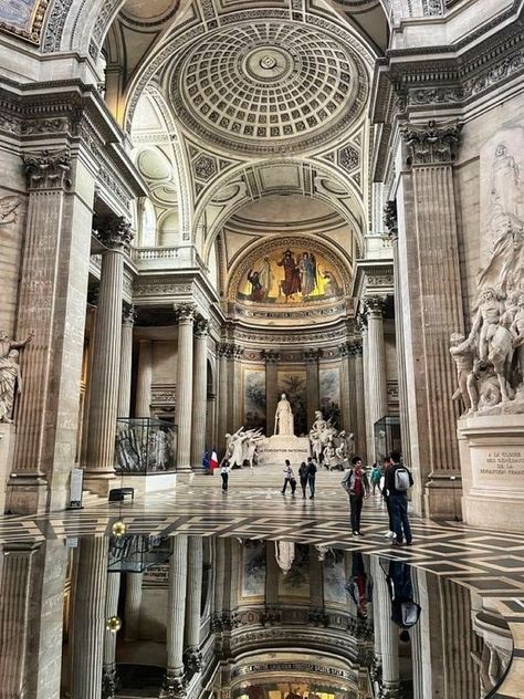 Pantheon Paris Aesthetic, Diplomacy Aesthetic, Paris Pantheon, Pantheon Paris, Castle Layout, Paris Interiors, Paris Holiday, Paris Rooftops, Rome Photo