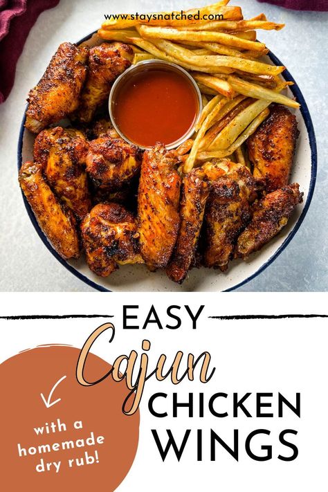 Cajun Butter Wings, Cajun Dry Rub Chicken Wings Air Fryer, Cajun Chicken Wings Baked, Wing Stop Cajun Wings Recipe, Dry Hot Wings Recipe, Dry Rub Hot Wings, Cajun Wings Recipe Dry Rubs, Dry Wings Recipe, Honey Cajun Wings