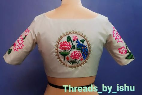 A story telling pichwai blouse from @threads_by_ishu 🦚 Pichwai Blouse, Story Telling, Embroidery Blouse Designs, Embroidery Blouse, June 22, Blouse Designs, Instagram A, Thread, Blouses