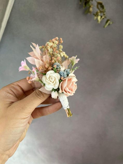 Pastel Corsage Wedding, Colorful Corsage And Boutonniere, Whimsical Corsage, Whimsical Boutonniere, Pastel Corsage, Pastel Boutonniere, Boutineer Ideas, Whimsical Wedding Flowers, Boutineer Wedding