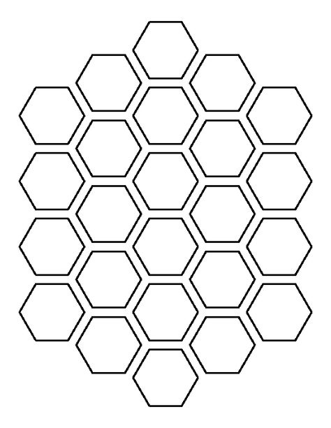 Honeycomb pattern. Use the printable outline for crafts, creating stencils, scrapbooking, and more. Free PDF template to download and print at http://patternuniverse.com/download/honeycomb-pattern/ Honeycomb Outline, Honeycomb Template, Pola Cat Dinding, Lézervágott Fa, Printable Outline, Outline Pattern, العمل الجماعي, Monster Tattoo, Idee Cricut