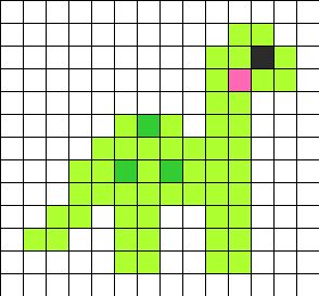 Cute Small Dinosaur Perler Bead Pattern | Bead Sprites | Animals Fuse Bead Patterns Pixel Objects, Perler Bead Designs, Easy Perler Bead Patterns, Melty Bead Patterns, Pearl Beads Pattern, Fuse Bead Patterns, Perler Bead Templates, Diy Perler Bead Crafts, Motifs Perler