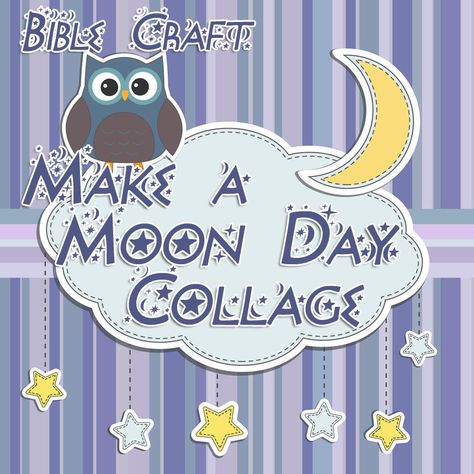 Moon Day Bible Craft: Make a Moon Day Collage Moon Day is a great opportunity for kids to see God’s greatness by examining the heavenlies. Like the beautiful life found in the depths of the sea, the moon, stars, and galaxies proclaim God’s lov Easy Collage, Stars And Galaxies, Moon Day, Teacher Preparation, Bible Activities For Kids, Simple Collage, Kids Series, Bible Activities, Craft Printing