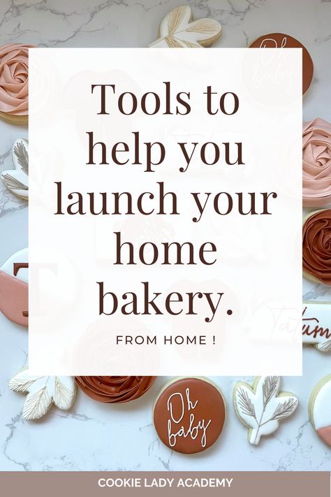 Did you know you can start a baking business from home? Learn everything from physical tools to how to optimize your social media to gain more sales at Cookie Lady Academy. Learn more on the blog here ! How To Sell Cookies From Home, Online Cookie Business, Home Bakery Social Media, Cottage Baking Business, How To Sell Cookies Online, Starting A Cookie Business From Home, How To Start A Cookie Business From Home, Home Cookie Business, Starting A Baking Business From Home