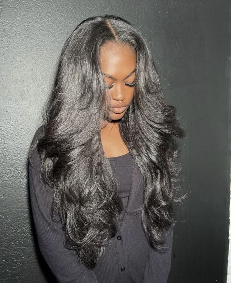 Layered Leave Out Sew In, Light Yaki Hair, Europe Summer Outfits Black Women, Light Yaki Sew In, Yaki Hairstyles Black Women, Yaki Straight Sew In, Yaki Hair, Sew In Hair Extensions, Hair 2022