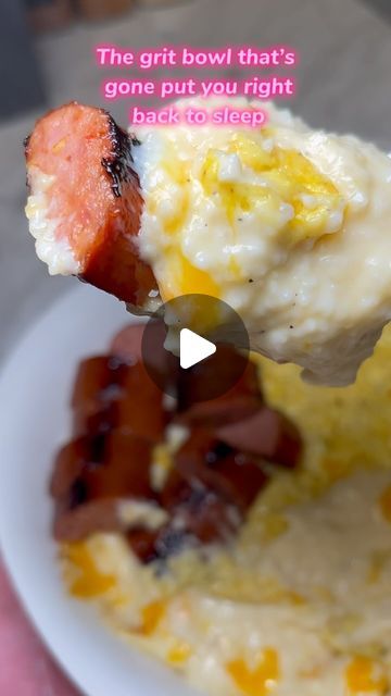 KAYP on Instagram: "Fun fact: I love breakfast! It’s literally my favorite meal of the day lol. I love grits, pancakes, waffles, eggs, literally all breakfast food lol. Maybe I should do a breakfast series😍 #gritbowl #gritseggssausage #creamygrits #cheesyeggs" Grits Breakfast Bowl, Grit Bowl Breakfast, Grits Pancakes, Grits Recipe Breakfast, Grits And Eggs, Grits Breakfast, Creamy Grits, Cheesy Eggs, Meal Of The Day