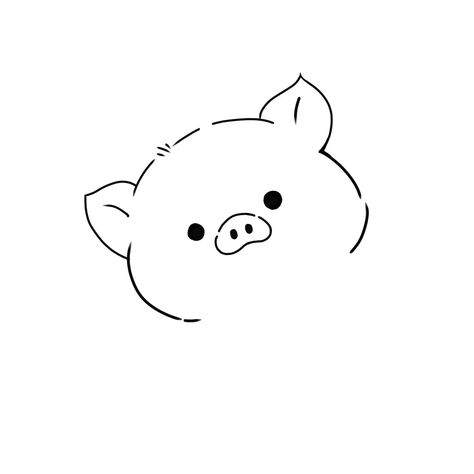 Pig Simple Drawing, Pig Drawing Simple, Pig Doodle, Cute Animal Doodles, Cute Pig Drawing, Flying Pig Drawing, Monkey Drawing Easy, Pig Drawing Easy, Monkey Drawing