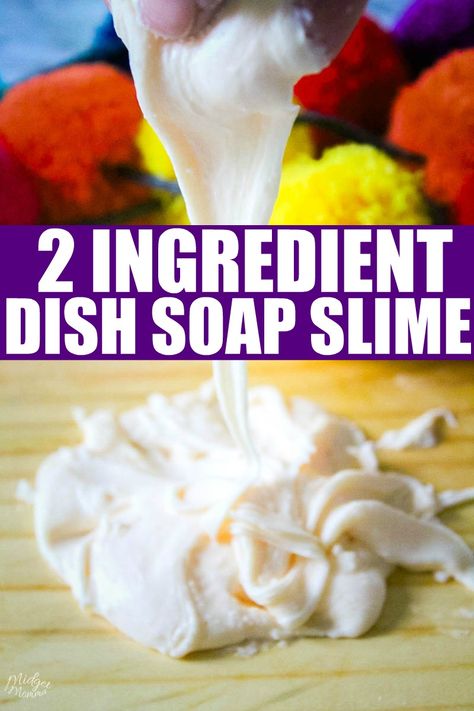 Dish Soap Slime. This 2 ingredient slime is a borax free slime that is easy to make and the kids will love. Easy to color this slime any color you want it to be.  #Slime #Kids #Crafts No Borax Slime, Dish Soap Slime, 2 Ingredient Slime, Borax Slime Recipe, Borax Free Slime, Soap Slime, Free Slime, Borax Slime, Easy Slime Recipe