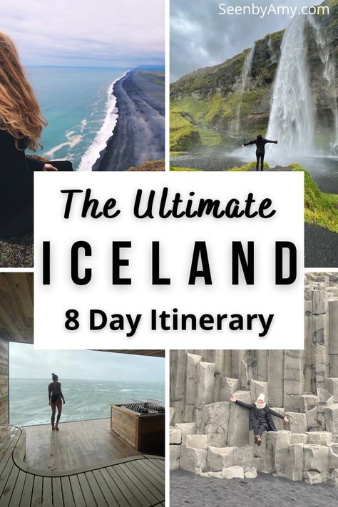 1 Week Iceland Itinerary, Iceland Road Signs, South Iceland Itinerary, Iceland Road Trip Map, 1 Week In Iceland, Iceland In January Trip Planning, Honeymoon In Iceland, Iceland Honeymoon Itinerary, Iceland Vacation Itinerary