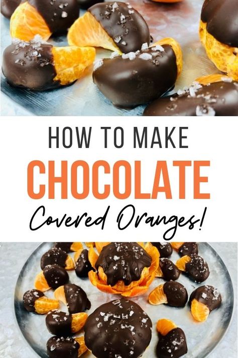 These chocolate covered oranges are a great treat all year long but we love making them at the holidays. They are sweet, indulgent, and juicy, perfect for sharing! Orange Dipped In Chocolate, Chocolate Dipped Mandarin Oranges, Chocolate Covered Tangerines, Chocolate Covered Cuties, Chocolate Dipped Oranges, Orange Cream Filled Chocolates, Chocolate Covered Oranges, Snacks With Oranges, Chocolate Covered Orange