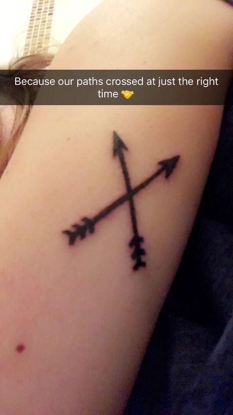 'Because our paths crossed at just the right time' 23 And Me, Cross Tattoo, Time Tattoos, Right Time, Fish Tattoos, Jesus Fish Tattoo, Fun Stuff, Tatting, Tattoos