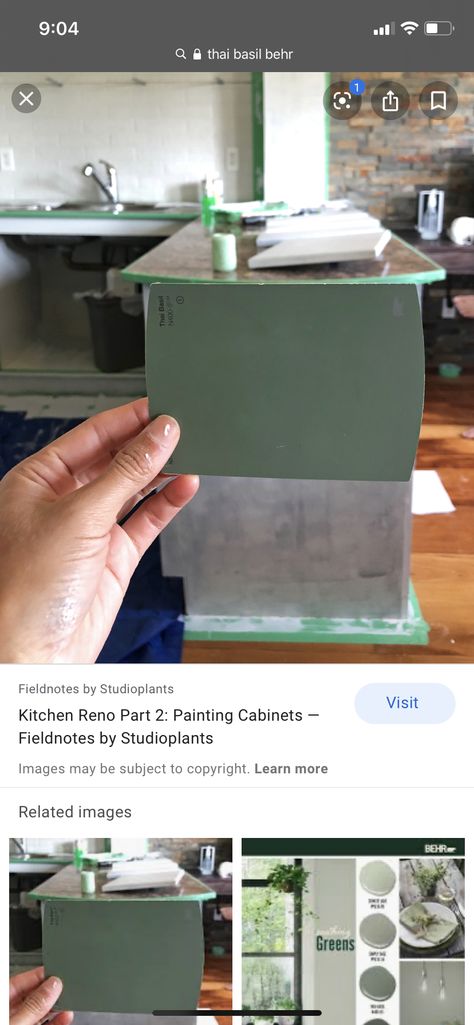 Thai Basil Behr Paint, Basil Kitchen Cabinets, Behr Thai Basil, Behr Paint, Thai Basil, Kitchen Reno, Painting Cabinets, Basil, Bedroom Ideas