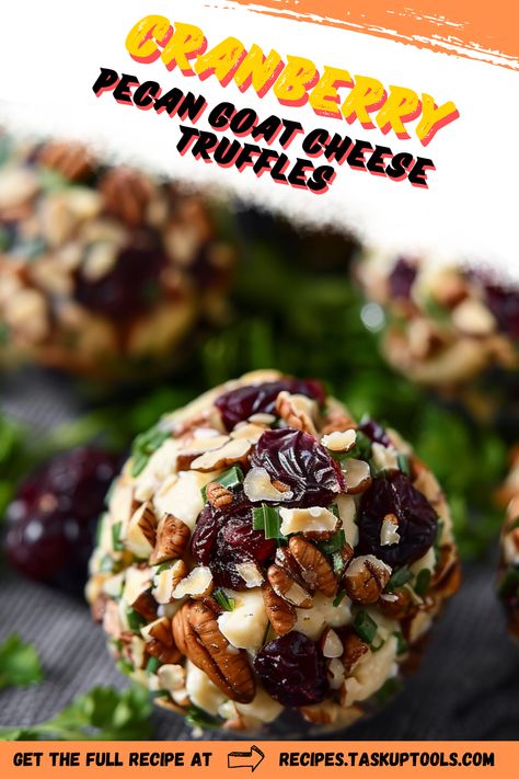 Indulge in the luxurious flavors of our Cranberry Pecan Goat Cheese Truffles. These delightful bites combine creamy goat cheese with the tartness of cranberries and the crunch of pecans, creating a perfect balance of sweet and savory. Ideal for festive gatherings or as a gourmet appetizer, these truffles are easy to make and sure to impress your guests. Discover the recipe that will transform your holiday parties and elevate your cheese board to a new level. Pin this delicious treat and bring a touch of Cranberry Goat Cheese Truffles, Goat Cheese Cranberry Balls, Cranberry Pecan Goat Cheese Truffles, Goat Cheese Truffles, Cranberry Goat Cheese, Cheese Truffles, Goat Cheese Appetizer, Creamy Goat Cheese, Gourmet Appetizers