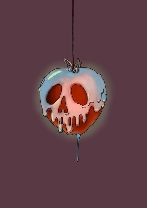 Snow White Symbols, Disney Villain Halloween, Disney Symbols, Snow White Apple, Poison Apple, Poison Apples, Disney Snow White, Event Poster Design, Halloween Painting