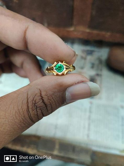 Kempu Stone Finger Rings, Kanakapushyaragam Ring Designs, 2 Gram Gold Ring Design For Women, Laxmi Ring Designs, Pagadam Rings For Women, Latest Gold Ring Design For Women, Kalyanam Ring Designs, Demand Rings, Daily Wear Gold Rings For Women