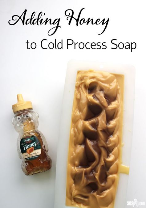 Learn how to work with honey in cold process soap, and see what happens when too much honey is added! Cold Process Oatmeal Soap Recipe, Natural Cold Process Soap, Basic Soap Recipe Cold Process, Turmeric Cold Process Soap Recipe, Honey Cold Process Soap, Bath Bomb, Savon Diy, Soap Tutorial, Soap Craft