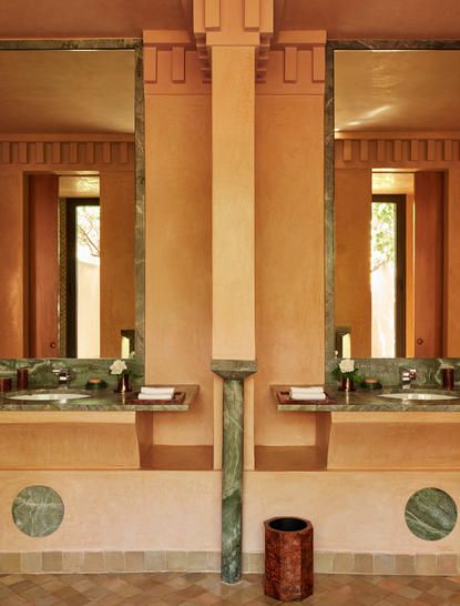 Pavilion - Luxury Accommodation at Amanjena Green Marble Bathroom, Moroccan Restaurant, Pool Pavilion, Luxury Mansions Interior, Moorish Architecture, Restroom Design, The Pavilion, Outdoor Gazebos, Family Dining