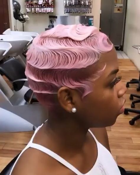 Beauty | Hair | on Instagram: “These are some beautiful finger waves. @stylishsharice #hair #hairstyle #instahair #hairstyles #haircolour #haircolor #hairdye #hairdo…” Finger Waves Short Hair, Finger Wave Hair, Natural Hair Short Cuts, Short Hair Black, Cute Short Haircuts, Short Hair Pixie Cuts, Finger Waves, Hair Laid, Penteado Cabelo Curto