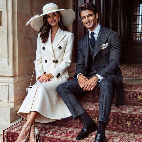 Old Money Hat Outfit, Old Money Hat, Modern Royal Outfits, Money Hat, Dress Designs For Stitching, Vogue Italy, Taylor Russell, Best Winter Outfits, Elegant Couple