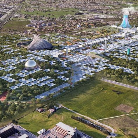 Carlo Ratti proposes "world's largest urban solar farm" for World Expo Sponge City, Circular Buildings, Urban Habitat, Solar Farm, Parametric Architecture, Santiago Calatrava, Zaha Hadid Architects, San Francesco, Farm Design