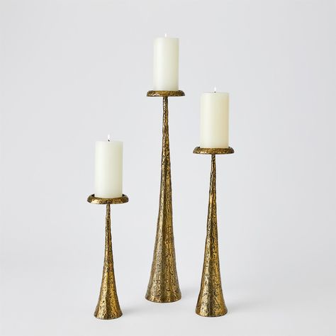 Beacon Candle Holder-Brass Unique Candle Holders, Selling Candles, Global Views, Chandelier Floor Lamp, Metal Candle Holders, Candle Diffuser, Sofa Home, Furniture Removal, Pillar Candle