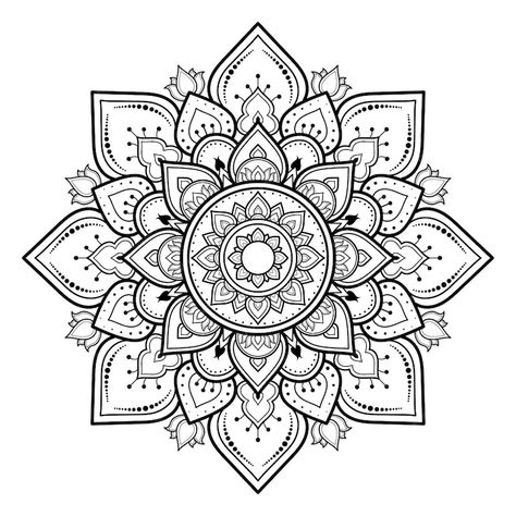 Mandala Outline Tattoo, Mandala Outline Design, Mandala Pattern Design Templates, Mandela Art Pattern, Mandala Patterns Ideas, Mandala Tattoo Drawing, Indian Mandala Art, Henna Background, Motif Design Pattern