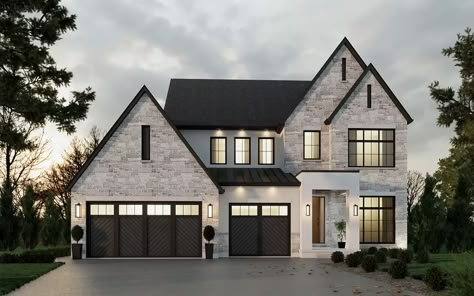 Alto - Millstone Homes Transitional Exterior Home, Modern Transitional House Plans, Modern Brick House, Transitional House Plans, Transitional Modern Farmhouse, Transitional Exterior, Rustic Modern Farmhouse, Opulent Interiors, Two Storey House