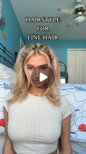 Megan James | 5 min hairstyle for fine hair 🥰 #hairstyle #finehair #thinhair #hairtutorial #halfuphalfdownhairstyle | Instagram 5 Min Hairstyles, Oily Hair Hairstyles, Hairstyle For Fine Hair, Delaney Childs, James 5, Oily Hair, Half Up Half Down Hair, December 11, Fine Hair