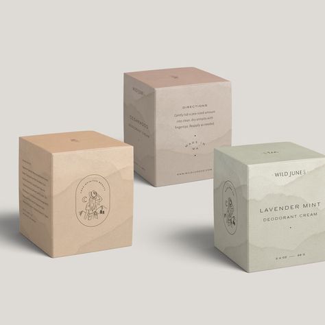 Oct 16, 2020 - An Overview Wild June Co. is a botanical skincare company based out of Spokane, Washington that sells clean/natural beauty products. Brittnee knew it was time for a re-brand because she had out-grown her previous logo and packaging—it didn’t speak to her audience and communicate the boho/outdoorsy/free-spirited personality of the business. Now, I am so excited […] Mountain Packaging, Boho Packaging, Packaging Station, Organic Skincare Packaging, Branding Design Ideas, Candle Packaging Design, Unique Wedding Stationery, Modern Packaging, Mountain Background