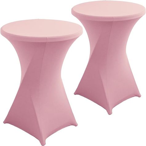 Amazon.com: Jusmate 2 Pack Pink Spandex Cocktail Table Covers 32x43 Inch, Stretch Round Cocktail Tablecloth, Fitted Highboy Table Cover Cloth for Wedding, Party, Banquet, Event : Home & Kitchen Highboy Table, Dj Table, Fitted Table Cover, Vendor Displays, Circle Table, Top Cocktails, Touch Table, Round Tables, Party Bar