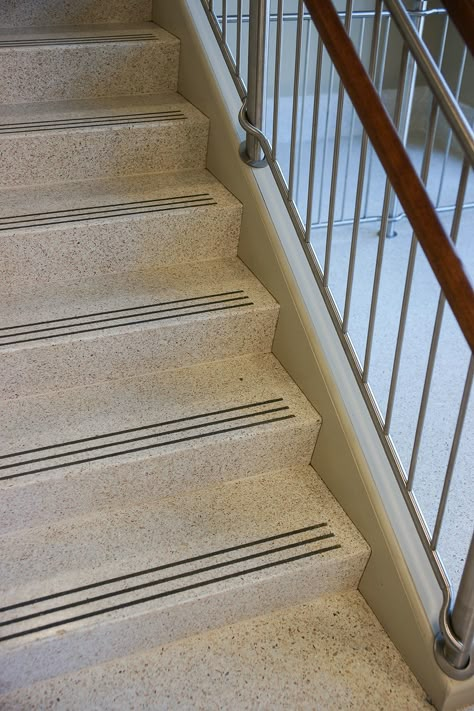 Nothing like finishing a space with some precast terrazzo treads and risers   www.terrazzco.com  #treadsandrisers #staircases #terrazzo #precast #interiordesign #design