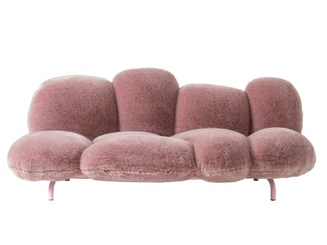 CIPRIA | Sofa Cipria Collection By edra design Estudio Campana Pink Loveseat, Rosa Sofa, Fabric Sofa Design, Pink Sofa, Bedroom Chair, Cozy Place, Powder Puff, Color Samples, Fabric Sofa