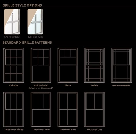 single hung vinyl window grilles. I like the two over one, or two over two.  Simple Farmhouse windows. Half Colonial Windows, Window Design For Kitchen, Ply Gem Windows, Three Over One Windows, Window Pattern Design, Window Styles For Homes Exterior, Window Styles For Homes, French Window Design, Colonial Windows