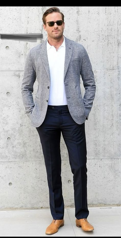 Sports Jacket Outfit Men, Sports Jacket Outfit, Sport Coat Outfit, Mens Smart Casual Outfits, Smart Casual Menswear, Grey Suit Jacket, Mens Fashion Work, Sports Shoes Outfit, Classy Suits